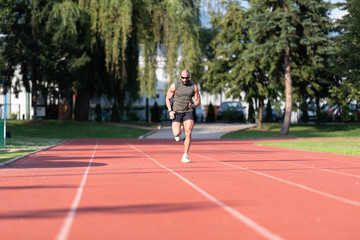Fototapeta na wymiar Man Run Training Outdoors