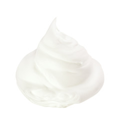 Fototapeta na wymiar Whipped cream isolated on white background