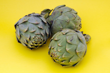 three artichoke organic green vegetable healthy nutrition