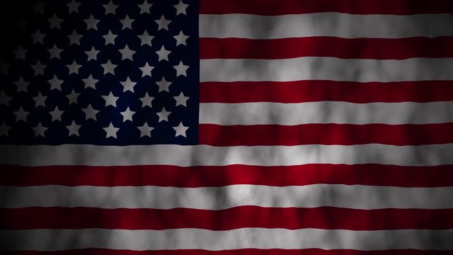 Grunge waving flag of United State Of America, 4K Video