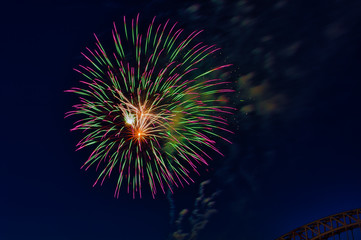 fireworks in the night sky Astoria new york city