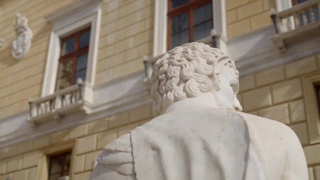 figure of Praetorian fountain Lit by the setting sun in Piazza Pretoria, 1554
