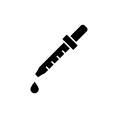 Dropper icon, Dropper symbol vector sign in black flat shape design on white background