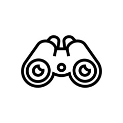 binoculars icon template, Traffic warning symbol vector sign in outline style on white background