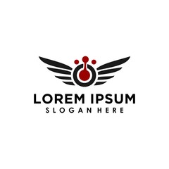 design logo racing concept with wings and connect symbols