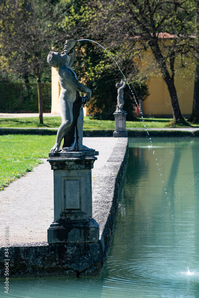 Wall mural statue in the park