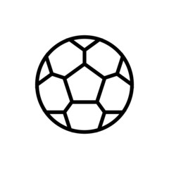 Football ball icon, Soccer ball symbol  in outline style on white background