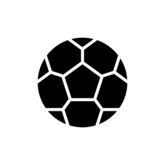 Fototapeta premium Football ball icon, Soccer ball symbol in black flat shape design on white background