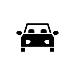 Obraz premium Car icon, vehicle pictogram, Automobile symbol in black flat shape design on white background