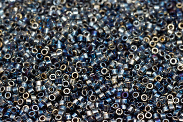 Dark blue  metallized Japanese beads.MIYUKI Delica.