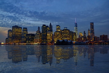 Obraz premium New York Manhattan Hudson River Skyscrappers