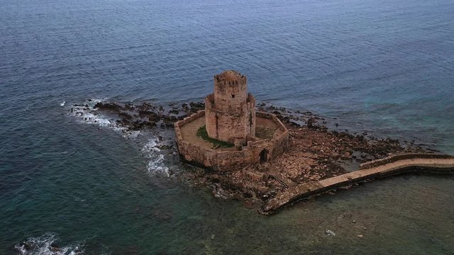 The Venetian Fortress of Methoni at sunset in Peloponnese, Messenia, Greece