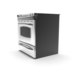 3d image of compact oven with induction cooktop 03