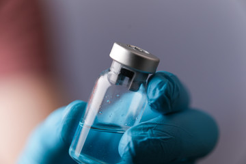 defence  immunization concept. vaccine bottle.