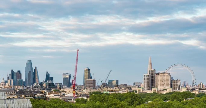 Sunset in London city capital time lapse video 4k footage day to night 4096x2160  