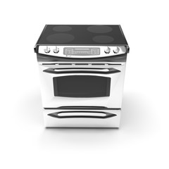 3d image of compact oven with induction cooktop 04