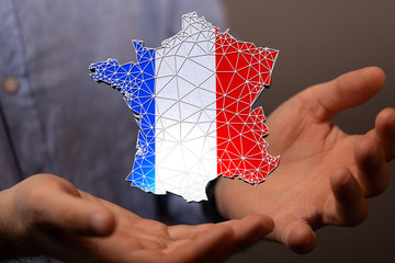 Fototapeta na wymiar 3d Digital France map country modern.