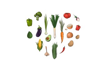 Love greens vegetables illustration