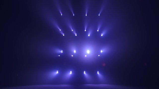 Stage with spot lighting, shining empty scene for holiday show, award Ceremony or advertising on the blue spotlight Background.