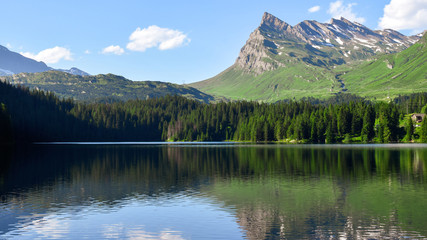 mountain lake in the alps Switzerland 