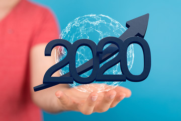 the 2020 business year up goals and  success illustration