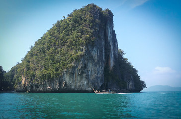 View of a Beach in AO Nang bay, Krabi province, Thailand. Very touristic place