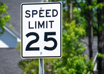 A 25 mph road sign