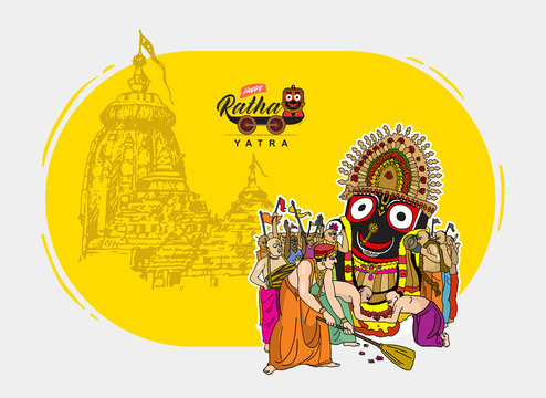 Illustration of ratha yatra festival in Odisha... India Stock Vector |  Adobe Stock