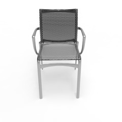 3d render image of a perforated metal office chair 02