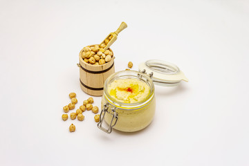 Hummus isolated on white background