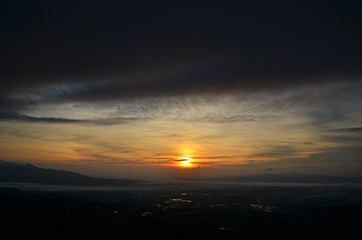 sunrise over the mountains