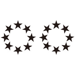 Round star set, simple icon vector illustration sign