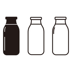 Milk Bottle set, icon vector design template