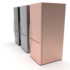 3d image of Refrigerator isolated on a white background 02