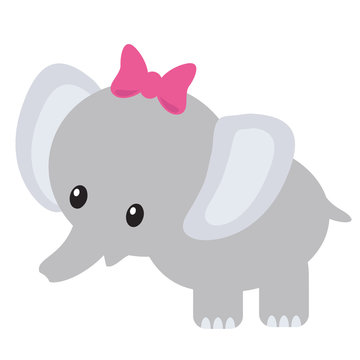 Cartoon girl elephant illustration image