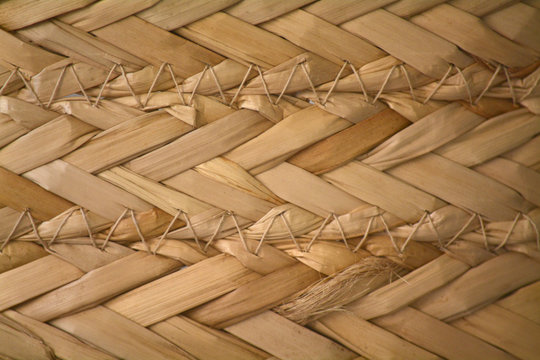 Textura de cesto de palha artesanal