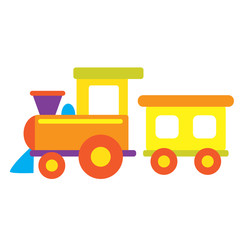 Vintage toy train vector illustration