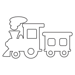 Vintage train silhouette drawing 