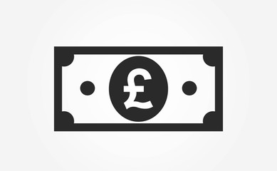 pound sterling banknote icon. british money symbol. financial design element