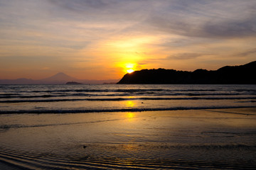 逗子海岸の夕日