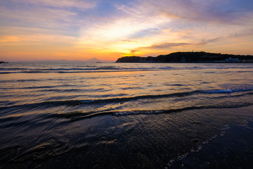 Obraz premium 逗子海岸の夕日