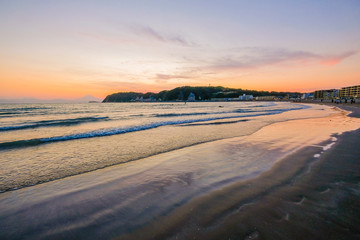 逗子海岸の夕日