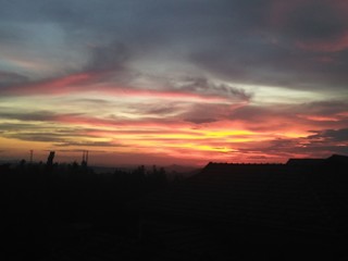 sunset in the city