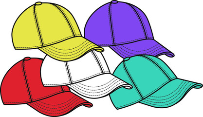 hat fashion flat sketch template