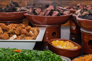 feijoada buffet traditional Brazilian dishbean stew.restaurant feijoada buffet.