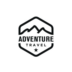 Mountain adventure logo design for traveling