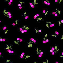 Seamless vector pattern of a pretty cherry,
