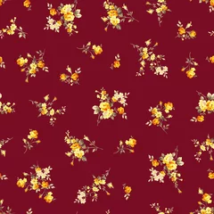 Printed kitchen splashbacks Bordeaux Seamless vector pattern of a rose elegant beautifully
