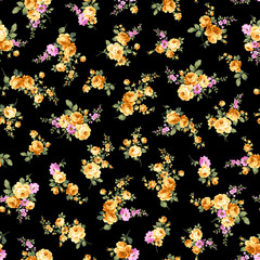 Seamless vector pattern of a rose elegant beautifully