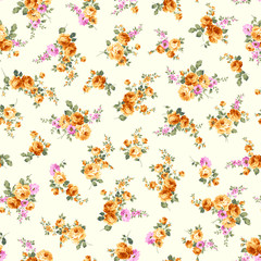 Obraz premium Seamless vector pattern of a rose elegant beautifully